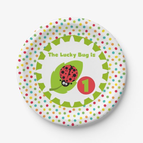 Lucky Ladybug 1st Birthday Paper Plates
