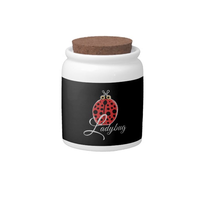 Lucky Ladybug Candy Jar (Front)