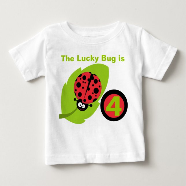 Lucky Ladybug Customizable Birthday T-shirt (Front)