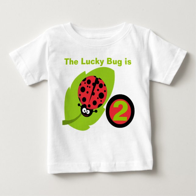 Lucky Ladybug Customizable Birthday T-shirt (Front)