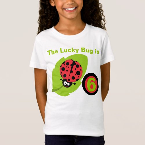 Lucky Ladybug Customizable Birthday T_shirt