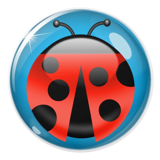 Lucky LadyBug Drawer / Cabinet Knobs - SRF (Front)