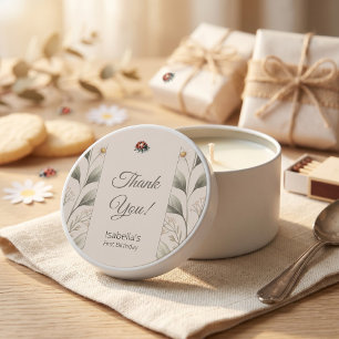 Lucky Ladybug First Birthday Thank You Mini Candle Favors