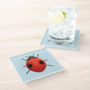 Lucky Ladybug Glass Coaster