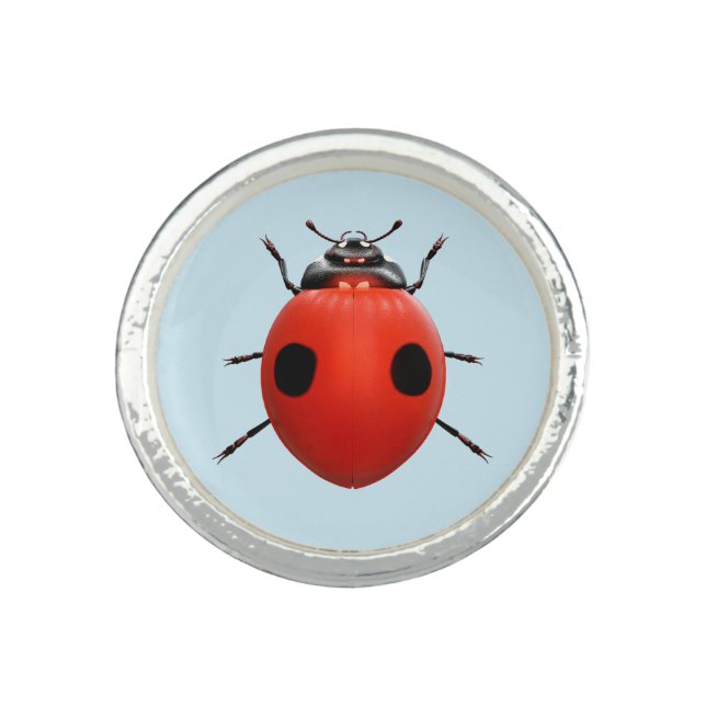 Lucky Ladybug Good Fortune Ring Design (Front)