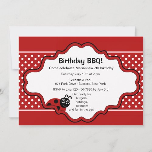 Lucky Ladybug Invitation