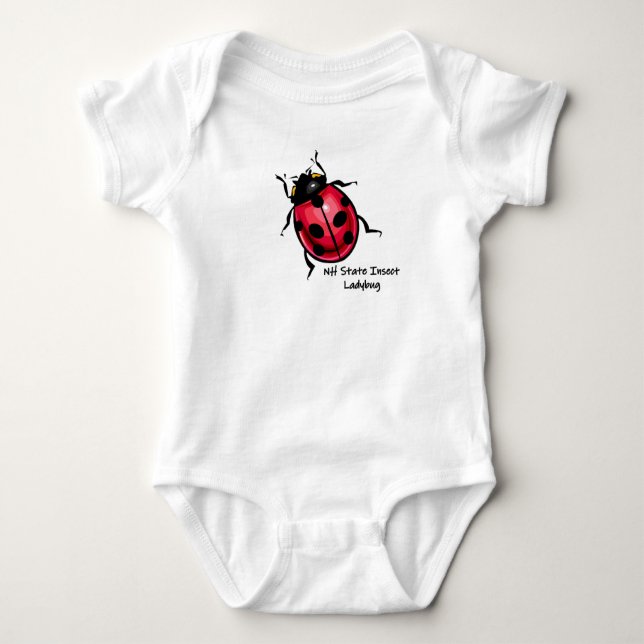 Lucky Ladybug New Hampshire State Insect Baby Bodysuit (Front)