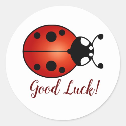 Lucky Ladybug Red Orange Black Ladybird Good Luck Classic Round Sticker