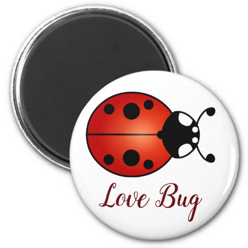 Lucky Ladybug Red Orange Black Ladybird Love Bug Magnet