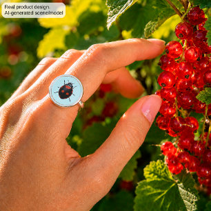 Lucky Ladybug Ring Cute Nature Symbol Jewelry