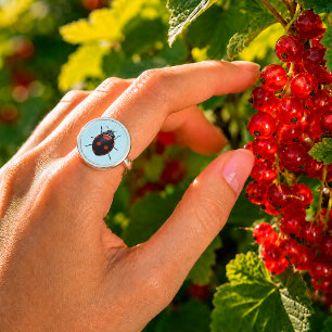 Lucky Ladybug Ring Cute Nature Symbol Jewelry