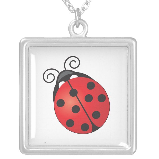 Lucky Ladybug Silver Plated Necklace (Front)