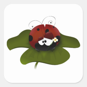 Lucky Ladybug Square Sticker