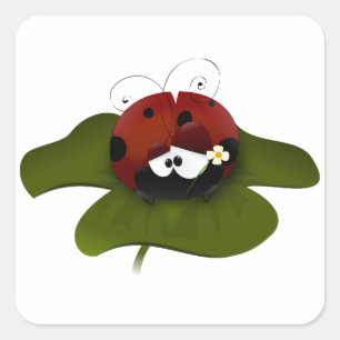 Lucky Ladybug Square Sticker
