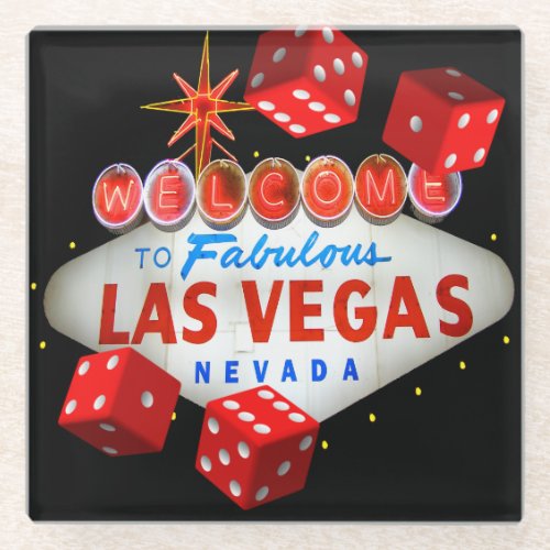 Lucky Las Vegas Glass Coaster