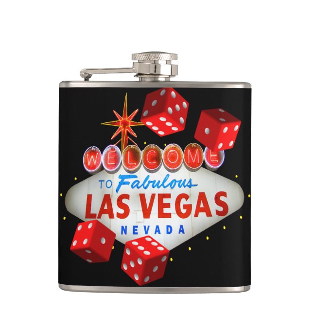 Lucky Las Vegas Pocket Flask (Front)