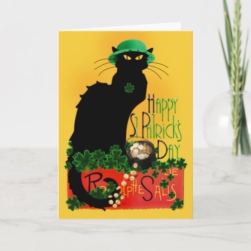 Lucky Le Chat Noir St Patricks Day Card