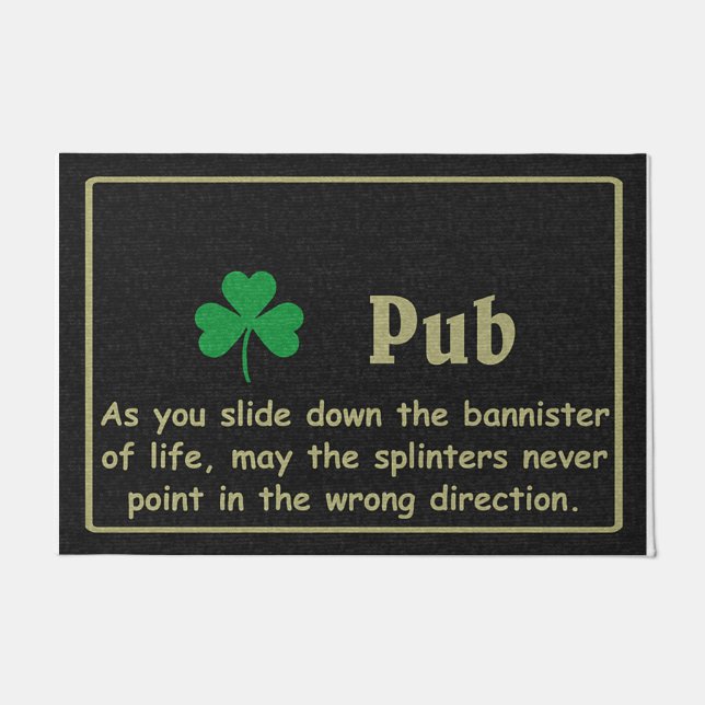 Lucky Leaf Doormat, Simple Quotes Mat (Front)