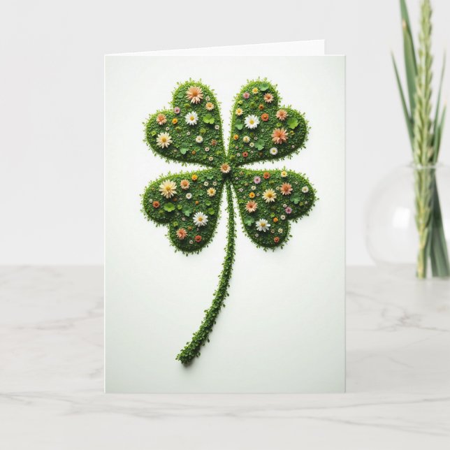 Lucky Leaf Floral Art Card (Front)