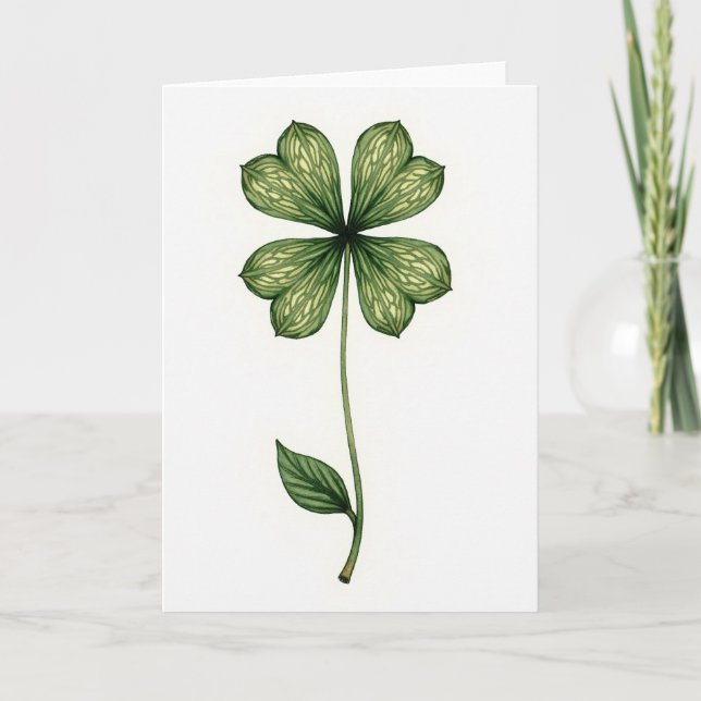 Lucky Leaf Greenery Art Card (Front)