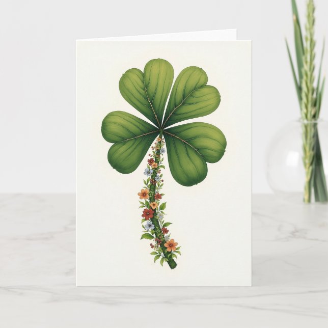 Lucky Leaf Nature Art Card (Front)