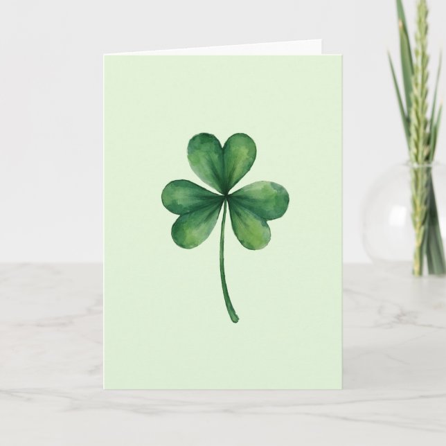 Lucky Leaf Watercolor Art Card (Front)