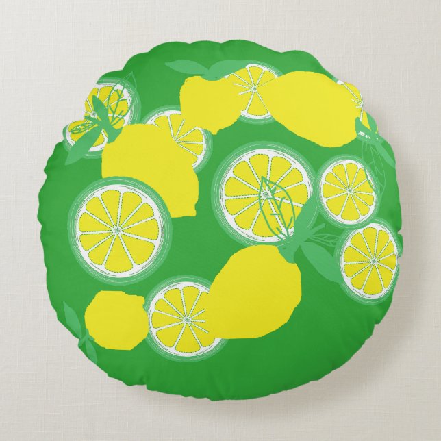 Lucky Lemons Organic Funky Cushion Pillow (Front)