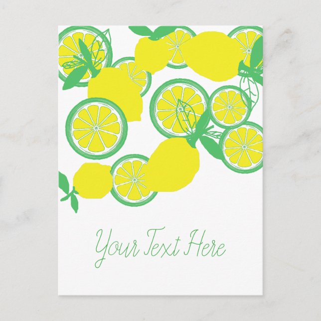 Lucky Lemons Organic Funky Postcard (Front)