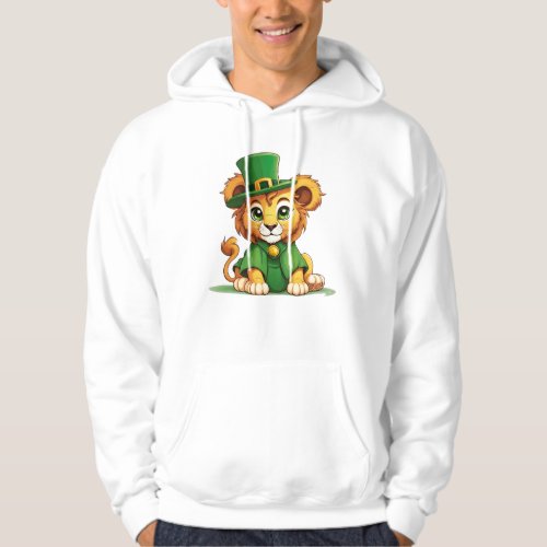 Lucky Leo Adorable St Patricks Lion Design Hoodie