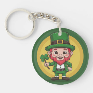 Lucky Leprechaun and Clover Keychain