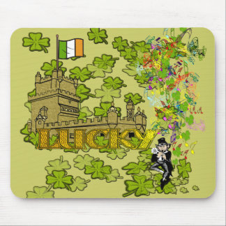 Lucky Leprechaun and His Irish Castle Mouse Pad