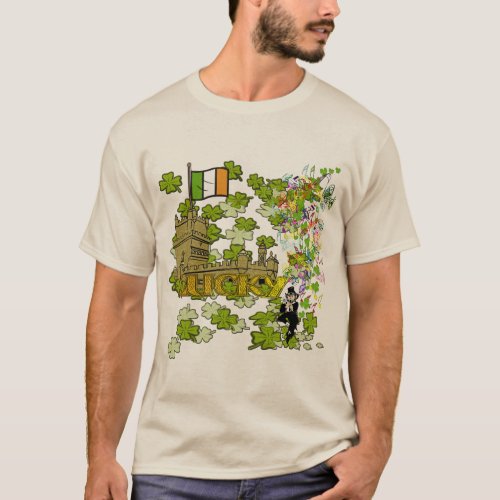 Lucky Leprechaun and His Irish Castle T_Shirt