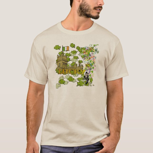 Lucky Leprechaun and His Irish Castle T-Shirt (Front)