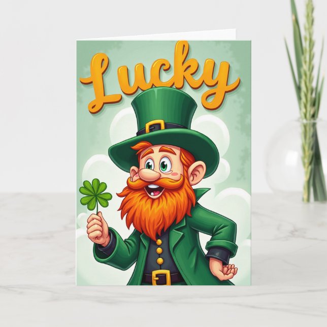 Lucky Leprechaun Art Style Card (Front)