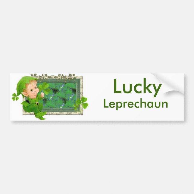 Lucky Leprechaun Bumper Sticker (Front)