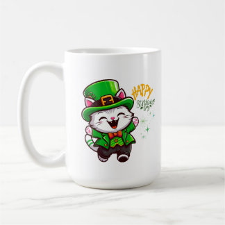 Lucky Leprechaun Cat Coffee Mug