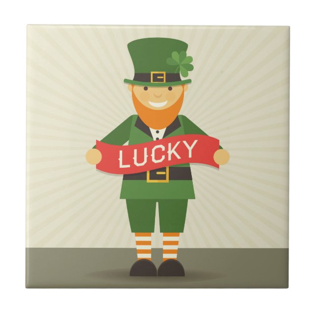 lucky leprechaun ceramic tile (Front)