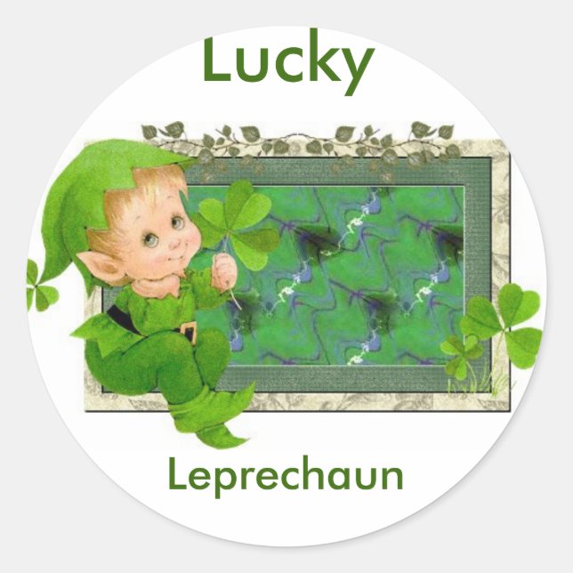 Lucky Leprechaun Classic Round Sticker (Front)
