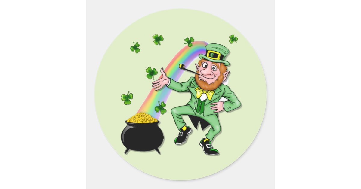 Lucky Leprechaun Classic Round Sticker | Zazzle
