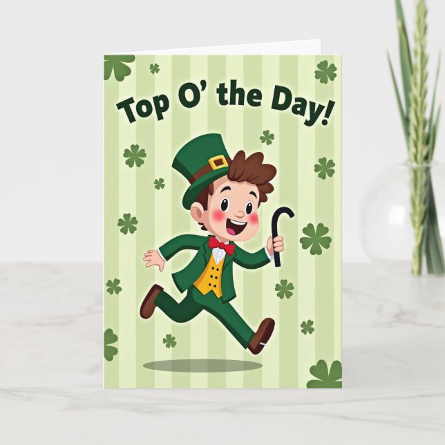 Lucky Leprechaun Day Fun Card (Front)