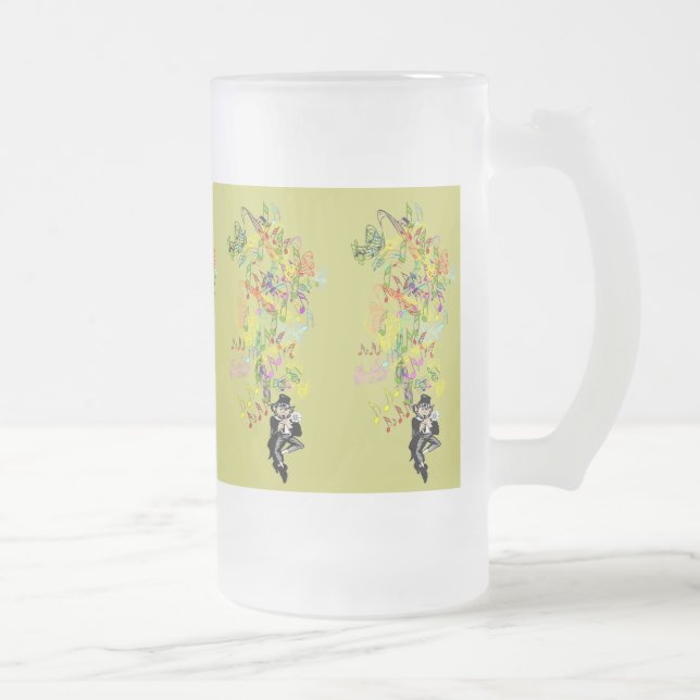 Lucky Leprechaun Frosted Glass Beer Mug (Right)