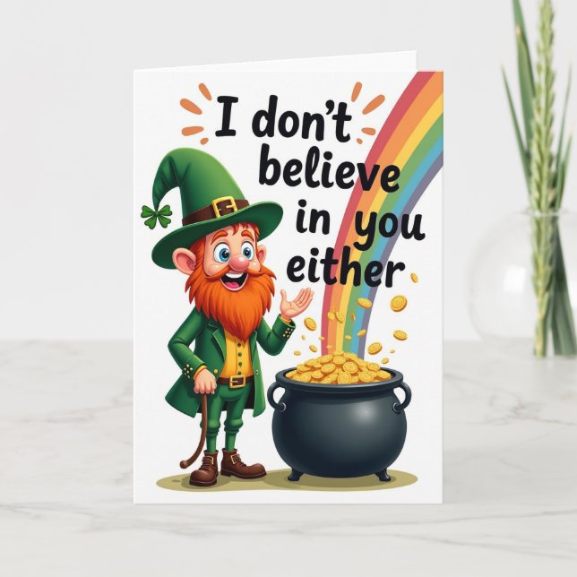 Lucky Leprechaun Funny Irish Card (Front)