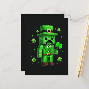 Lucky Leprechaun Funny St Patrick's Day Video Game Holiday Postcard