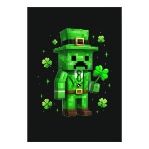 Lucky Leprechaun Funny St Patrick's Day Video Game Photo Print