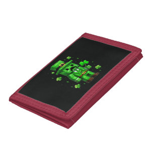 Lucky Leprechaun Funny St Patrick's Day Video Game Tri-fold Wallet