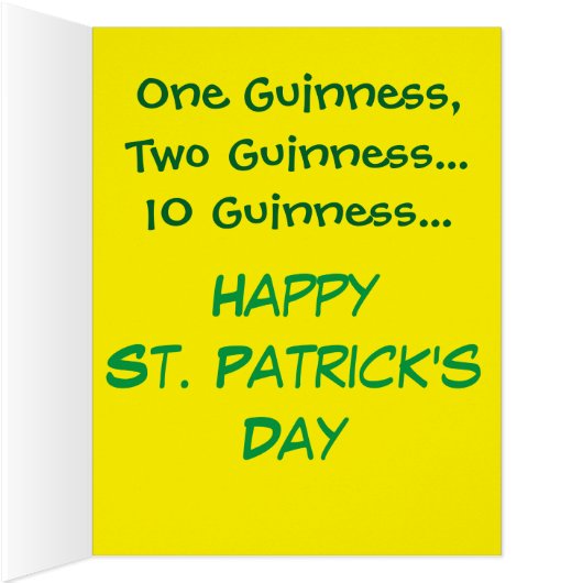 Lucky Leprechaun Giant St. Patrick's Greeting Card (Inside (Right))