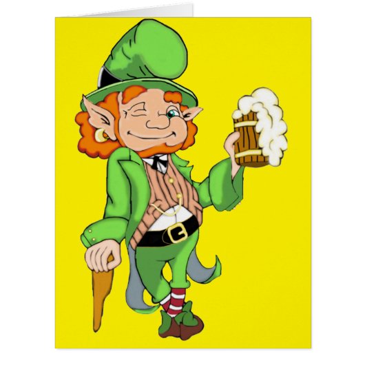 Lucky Leprechaun Giant St. Patrick's Greeting Card (Front)