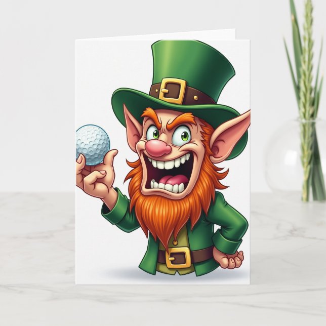 Lucky Leprechaun Golf Ball Card (Front)