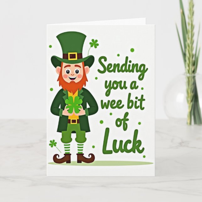 Lucky Leprechaun Good Fortune Card (Front)