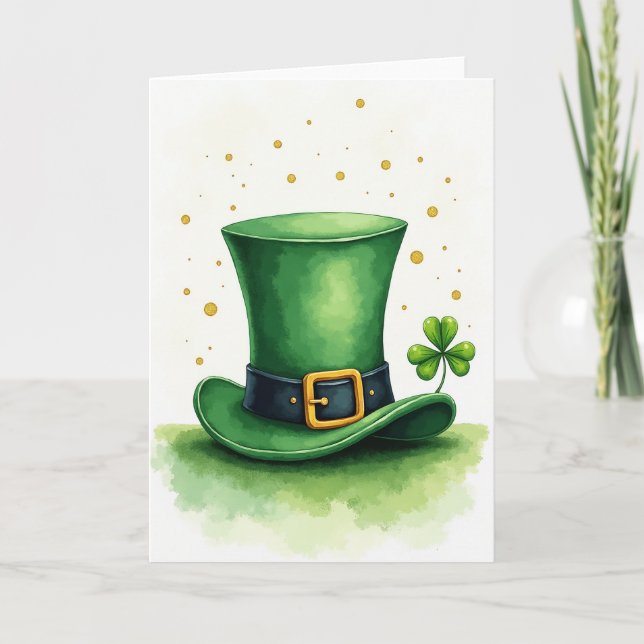 Lucky Leprechaun Hat Card (Front)